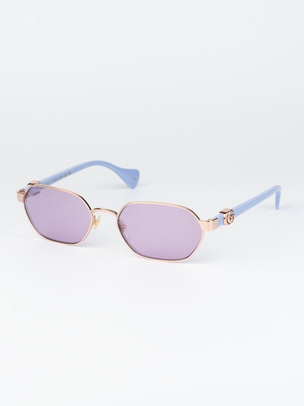 Gucci Women Sunglasses Rose Gold Lilac Oval GG1593S 004 NEW AUTHENTIC - Picture 3 of 13